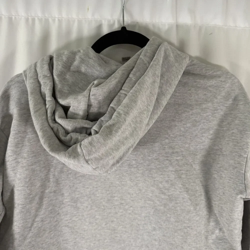 All Saints Cropped Sweatshirt Women's Small Grey Pullover Hooded Long Sleeve